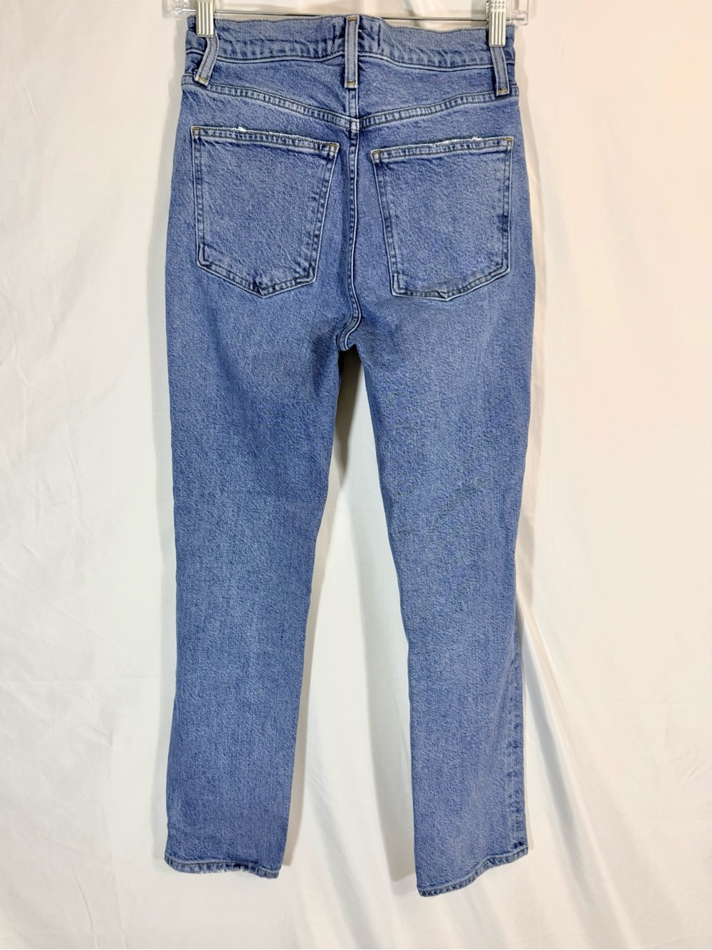 Agolde “Riley” High Rise Straight Leg Distressed Crop Denim Jeans In Wilder Wash - Picture 8 of 15